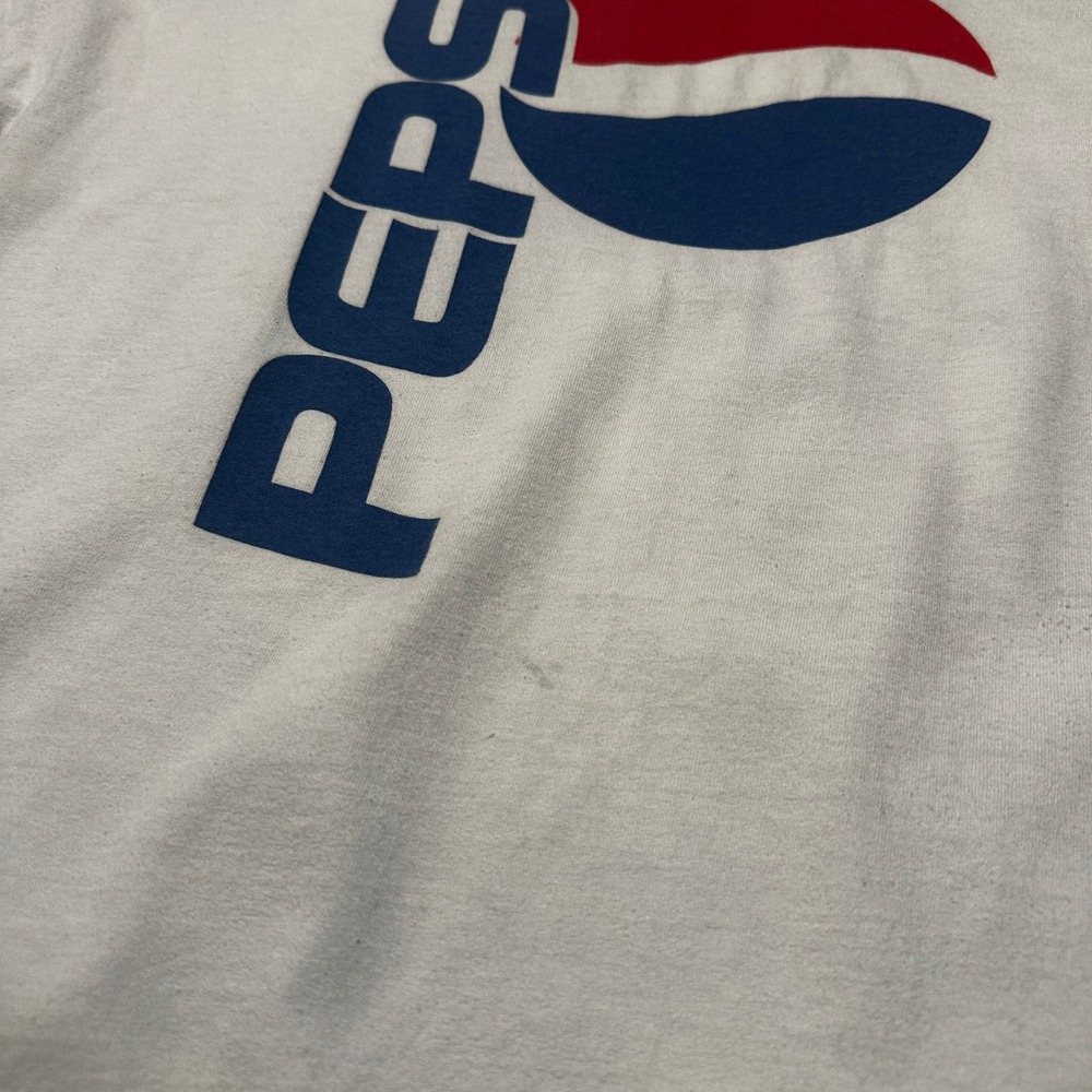 Vintage Jerzees Pepsi White Graphic T-Shirt Men XL - Picture 4 of 7